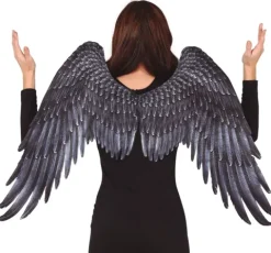 Skrzydła anioła demona CZARNE realistyczne 74 cm