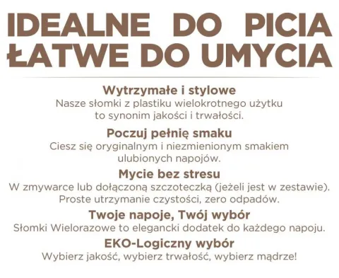 Słomki rurki do picia wielorazowe 200 szt. czarne