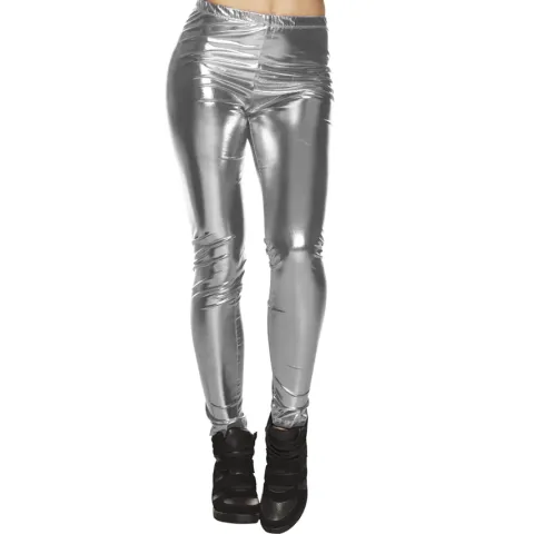 Spodnie Legginsy DISCO srebrne damskie męskie