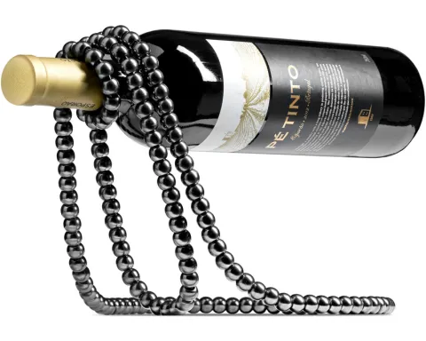 Stojak na wino SZNUR PEREŁ - CZARNY