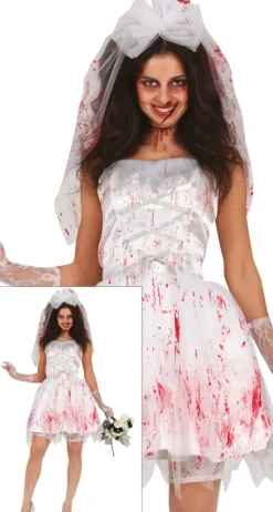 Strój damski Krwawa Panna Młoda Halloween