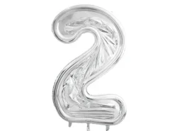 Szablon Forma foliowa do balonów cyfra 2 srebrna, 126 cm