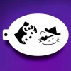 Szablon do malowania twarzy i ciała #F8 Hello Kitty Owalny