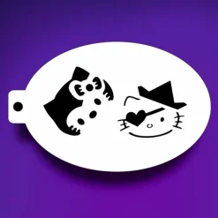 Szablon do malowania twarzy i ciała #F8 Hello Kitty Owalny