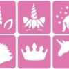 Szablony do tatuaży brokatowych ZESTAW 10 szt. mix Unicorn Jednorożce