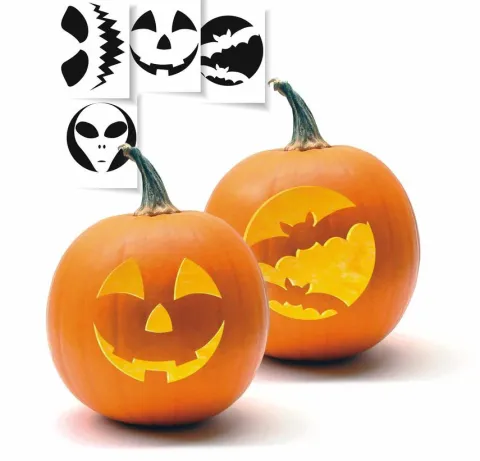 Szablony do wycinania dyni dekoracja Halloween 10 szt.