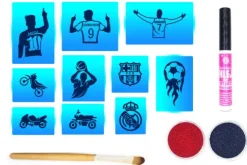 Szablony do tatuaży brokatowych zestaw startowy - Sportowe
