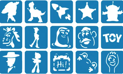 Szablony do tatuaży brokatowych ZESTAW 15 szt. mix Toy Story