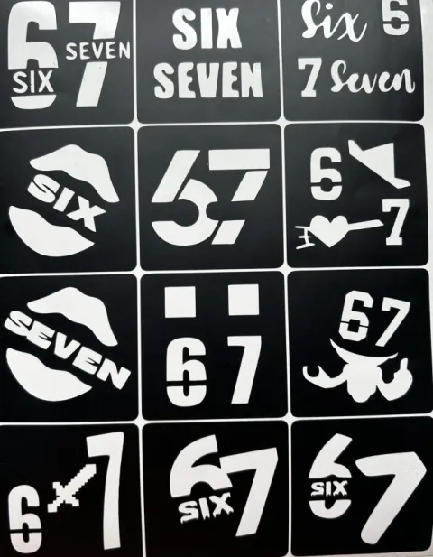 Szablony do tatuaży brokatowych Zestaw 67 SIX SEVEN 12 szt.