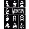Szablony do tatuaży brokatowych Zestaw Wednesday 11 szt.