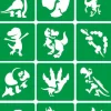 Szablony do tatuaży brokatowych Zestaw Dino 2 12 szt.