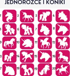 Szablony do tatuaży brokatowych tematyczne 20 szt. Jednorożce i koniki