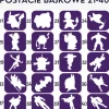Szablony do tatuaży brokatowych tematyczne 20 szt. Postacie bajkowe
