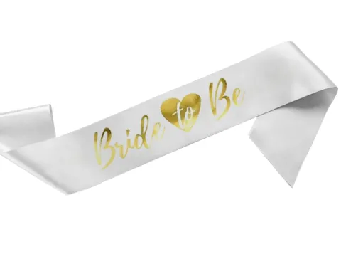 Szarfa Bride to Be biała - wieczór panieński