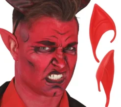 Sztuczne Uszy diabła demona lateksowe czerwone
