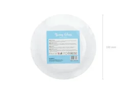Talerzyki jednokolorowe papierowe złoto-niebieskie 18 cm 6 szt.