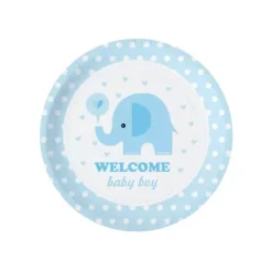 Talerzyki na BABY SHOWER 18 cm SŁONIK