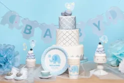 Talerzyki na BABY SHOWER 18 cm SŁONIK