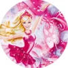 Talerzyki papierowe Barbie okrągłe 23cm 8 szt