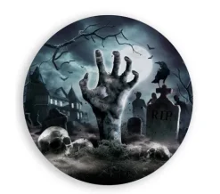Talerzyki papierowe Cmentarz HALLOWEEN 23 cm 6 szt.