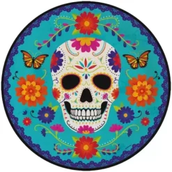 Talerzyki papierowe Dia de los Muertos skull meksykańskie 23 cm 8 szt.
