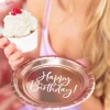 Talerzyki papierowe Happy Birthday Złoty róż 18 cm 6 szt.