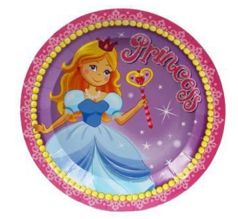 Talerzyki papierowe Księżniczki Princess okrągłe 6 szt