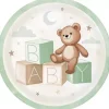 Talerzyki papierowe BABY Miś 23 cm 8 szt.