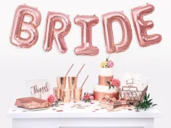 Talerzyki papierowe Bride Squad złoty róż 23cm 6 szt.