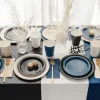 Talerzyki papierowe czarne 23 cm, 6 szt. PartyDeco