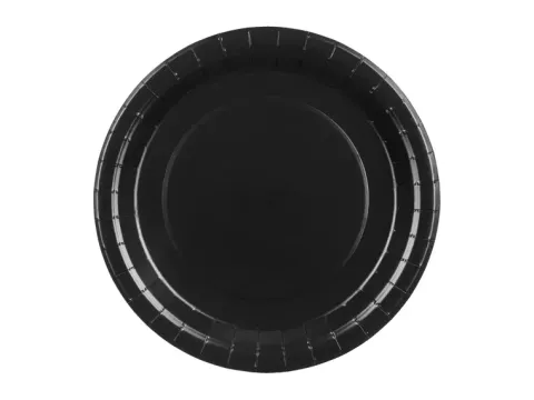 Talerzyki papierowe czarne 23 cm, 6 szt. PartyDeco