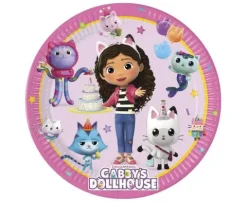 Talerzyki papierowe Gabby's Dollhouse (Koci Domek Gabi) 20 cm, 8 szt.