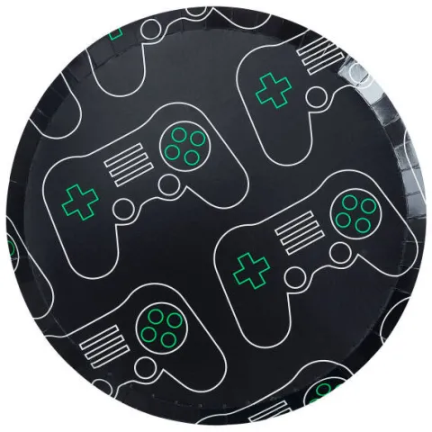 Talerzyki papierowe Gaming Party GAMEPAD 25 cm 8 szt.