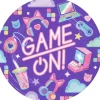 Talerzyki papierowe Gaming Party fioletowe 23 cm 8 szt.
