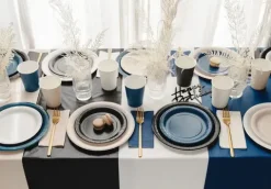 Talerzyki papierowe granatowe 23 cm, 6 szt. PartyDeco
