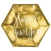 Talerzyki papierowe Happy New Year Sylwester 20 cm 6 szt.