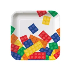 Talerzyki papierowe Klocki LEGO 18 cm 8 szt.
