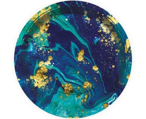 Talerzyki papierowe Midnight Blue okrągłe 23cm 6 szt