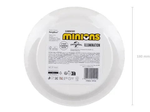 Talerzyki papierowe Minionki 18 cm 6 szt.