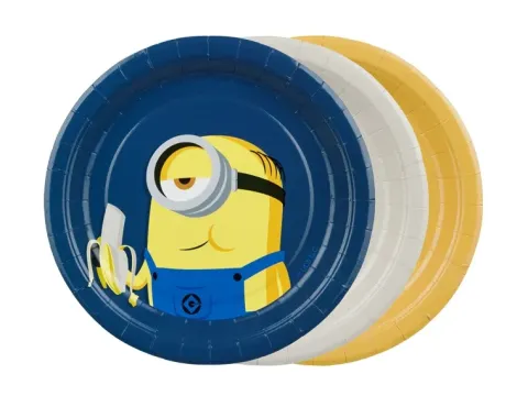 Talerzyki papierowe Minionki 18 cm 6 szt.