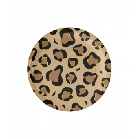 Talerzyki papierowe SAFARI lampart cętki 22,6cm 8 szt.