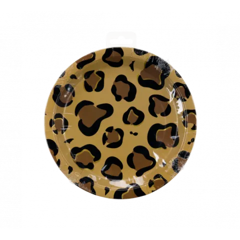 Talerzyki papierowe SAFARI lampart cętki 22,6cm 8 szt.