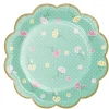 Talerzyki papierowe Tea Party Kwiatki mix 18 cm 8 szt.