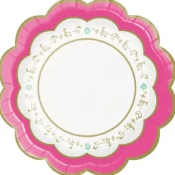 Talerzyki papierowe Tea Party Kwiatki mix 18 cm 8 szt.