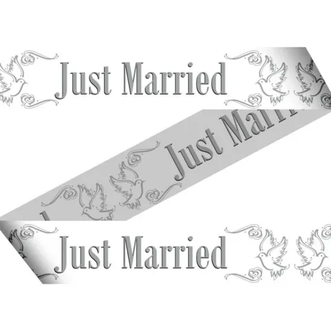 Taśma dekoracyjna barykadowa Just Married 15 m