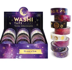 Taśma dekoracyjna samoprzylepna Galaxy Kosmos mix wzorów 5m 1 szt.