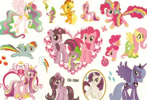 Tatuaże zmywalne wodne dla dzieci My Little Pony