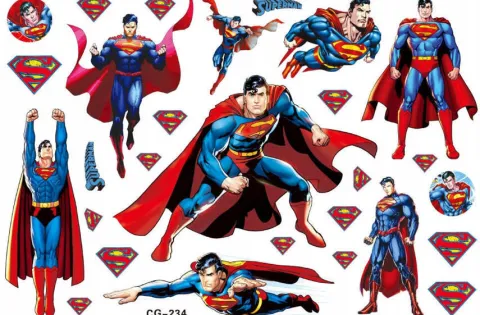 Tatuaże zmywalne wodne dla dzieci Superman Superbohater