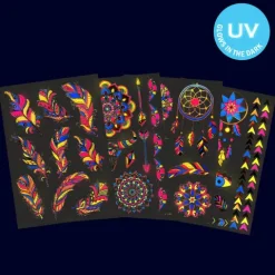 Tatuaże zmywalne/ wodne fluorescencyjne UV mix wzorów
