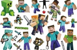 Tatuaże zmywalne wodne Minecraft Pixel mix wzorów